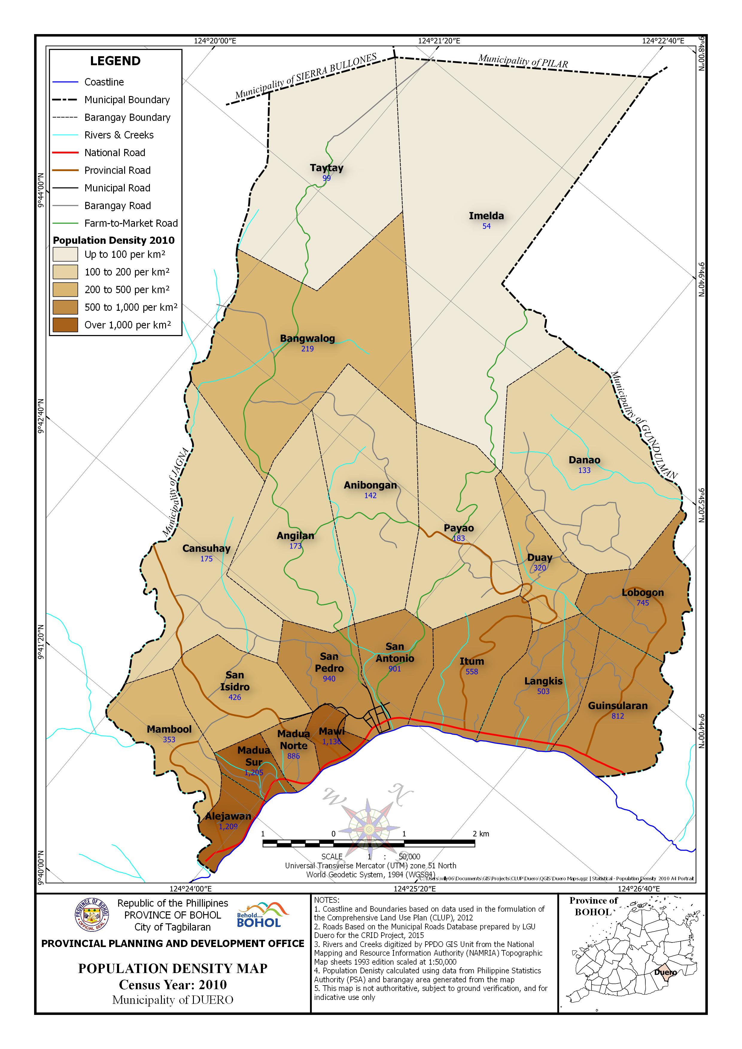 0Population Density Census Year: 2010
