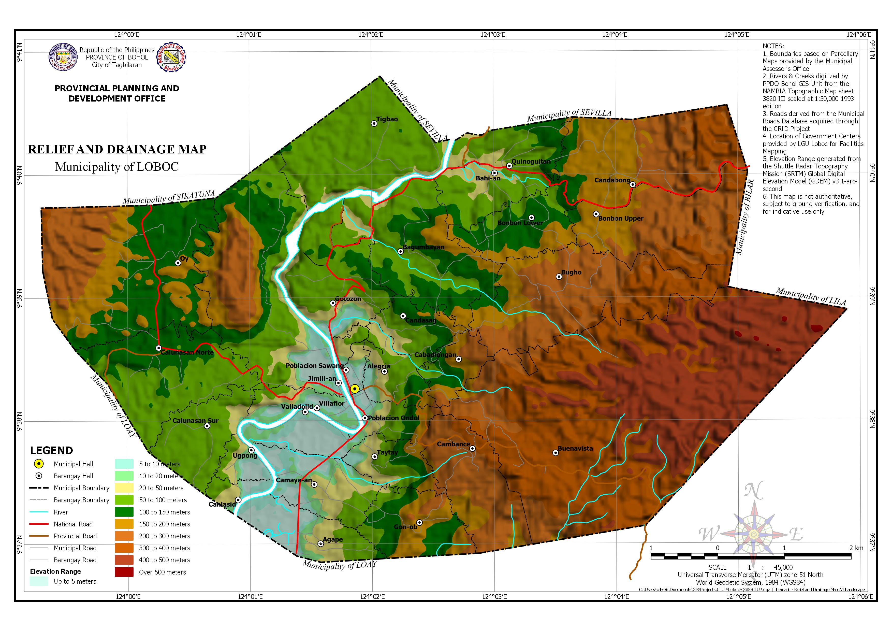 Relief and Drainage Map