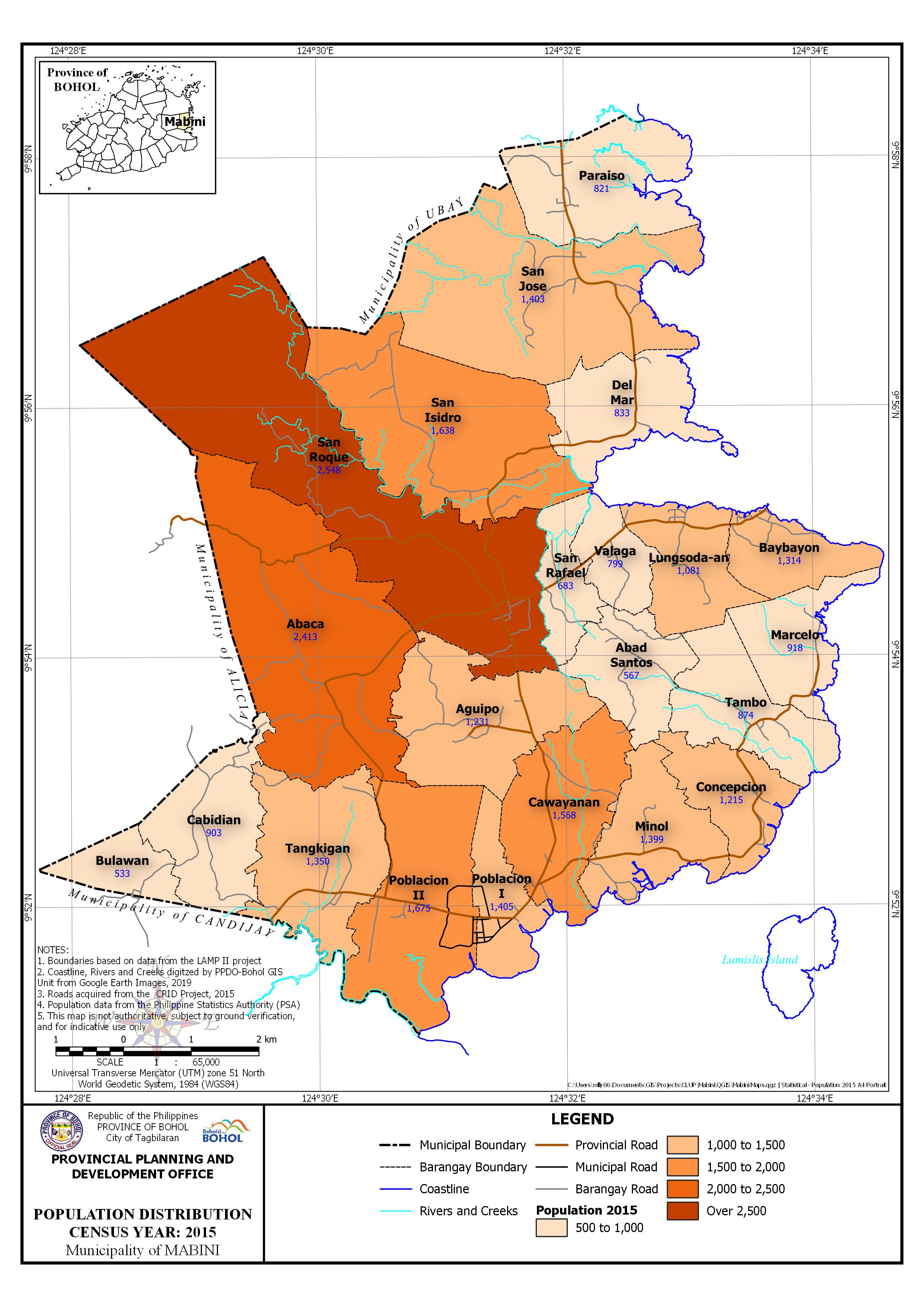 Population Distribution Map Census Year:2015