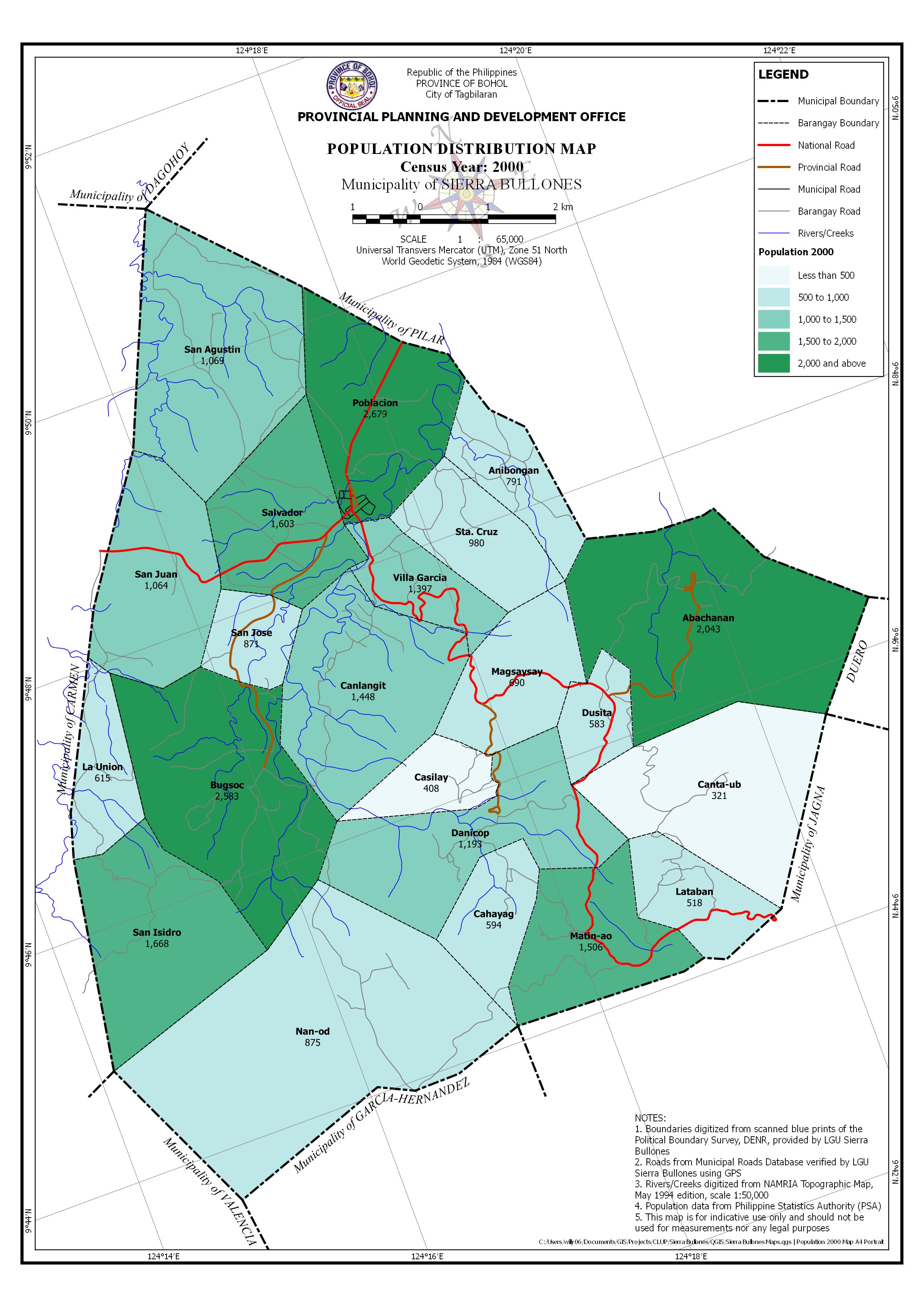 Population Distribution Census Year: 2000 Map