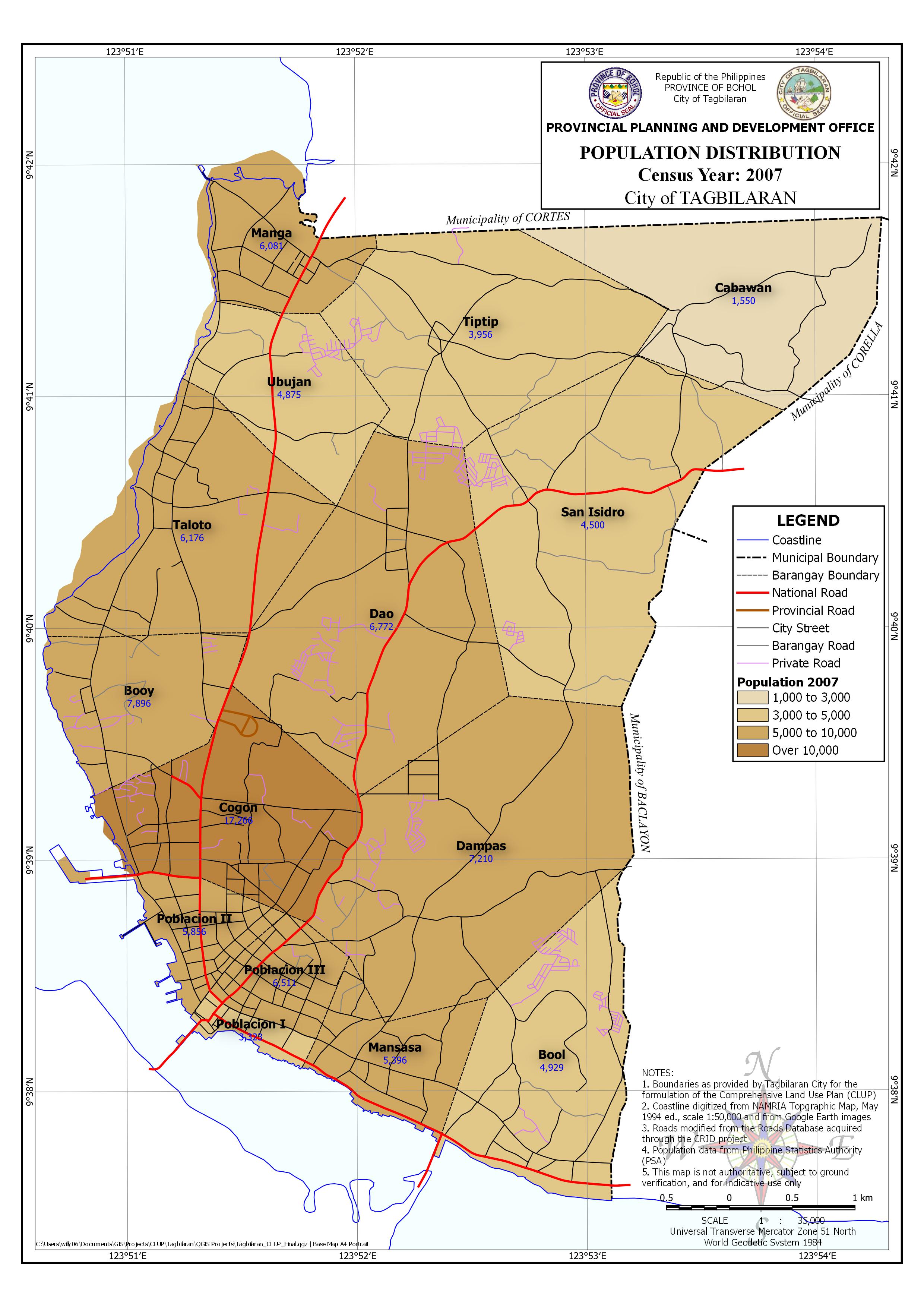 Population Distribution Census Year: 2007 Map