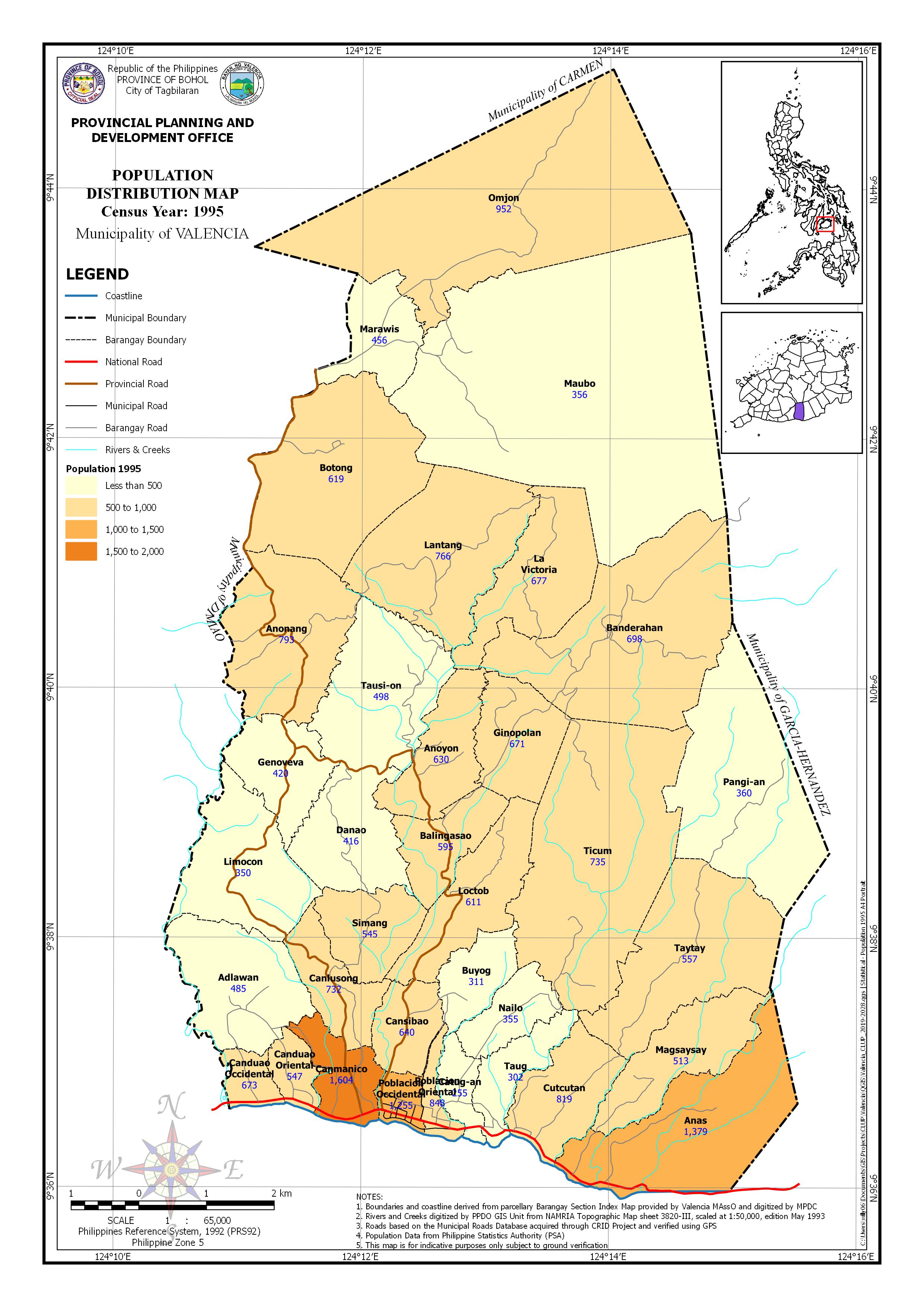 Population Distribution Census Year: 1995 Map