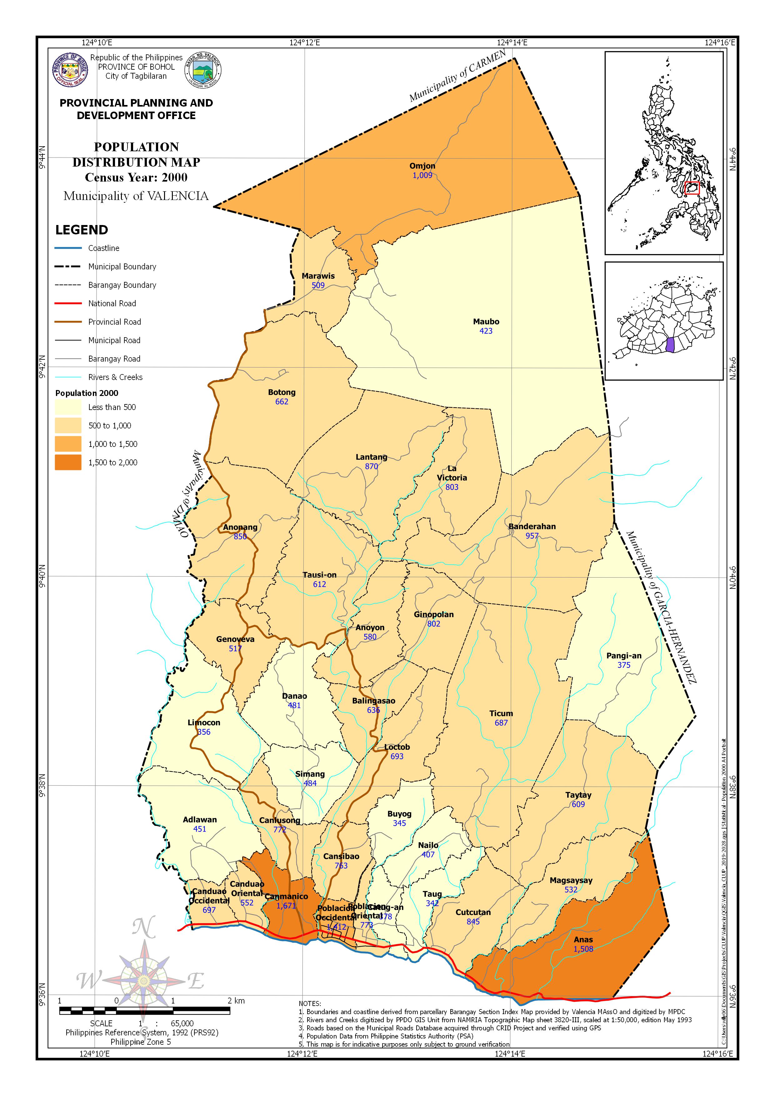 Population Distribution Census Year: 2000 Map