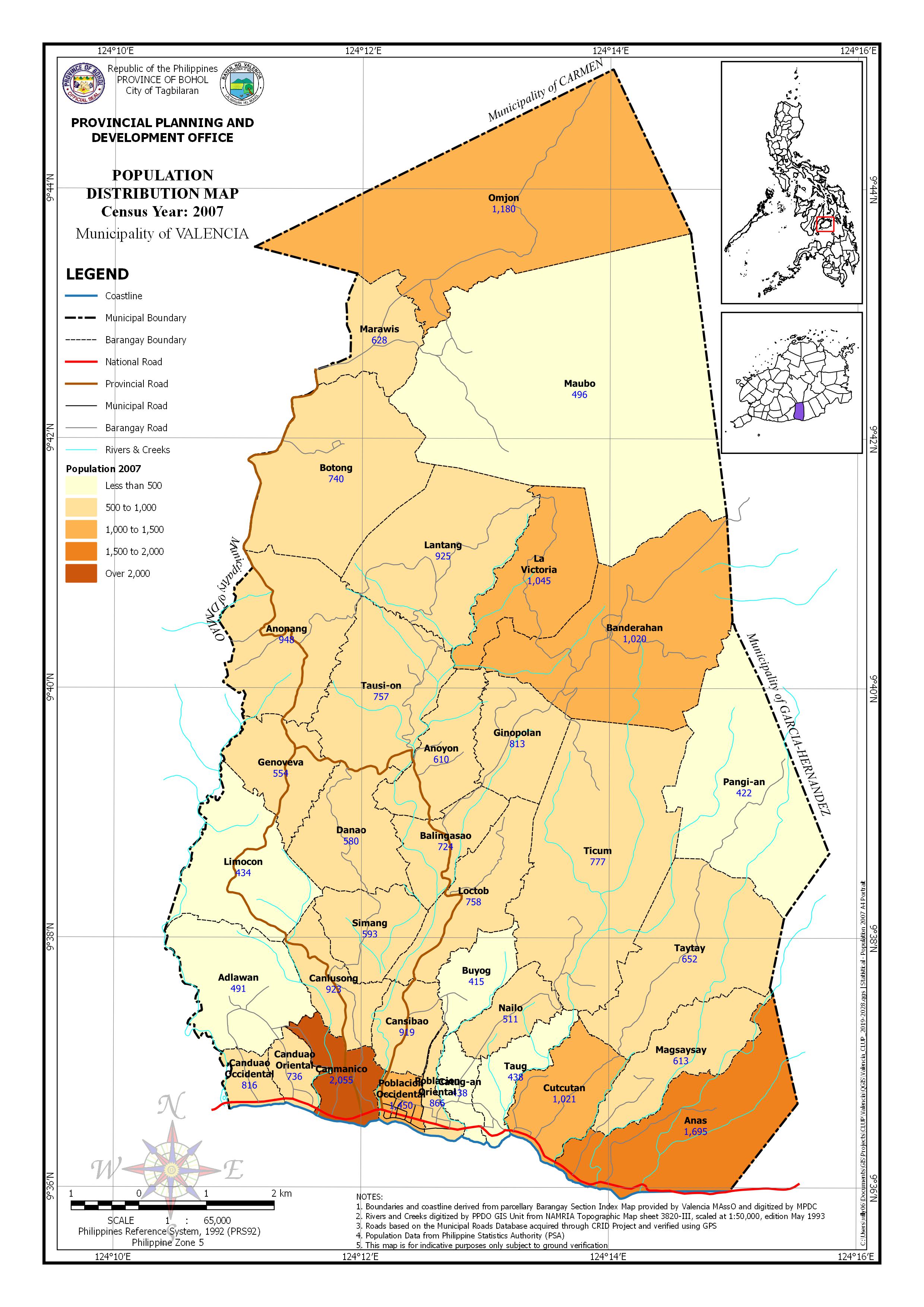 Population Distribution Census Year: 2007 Map