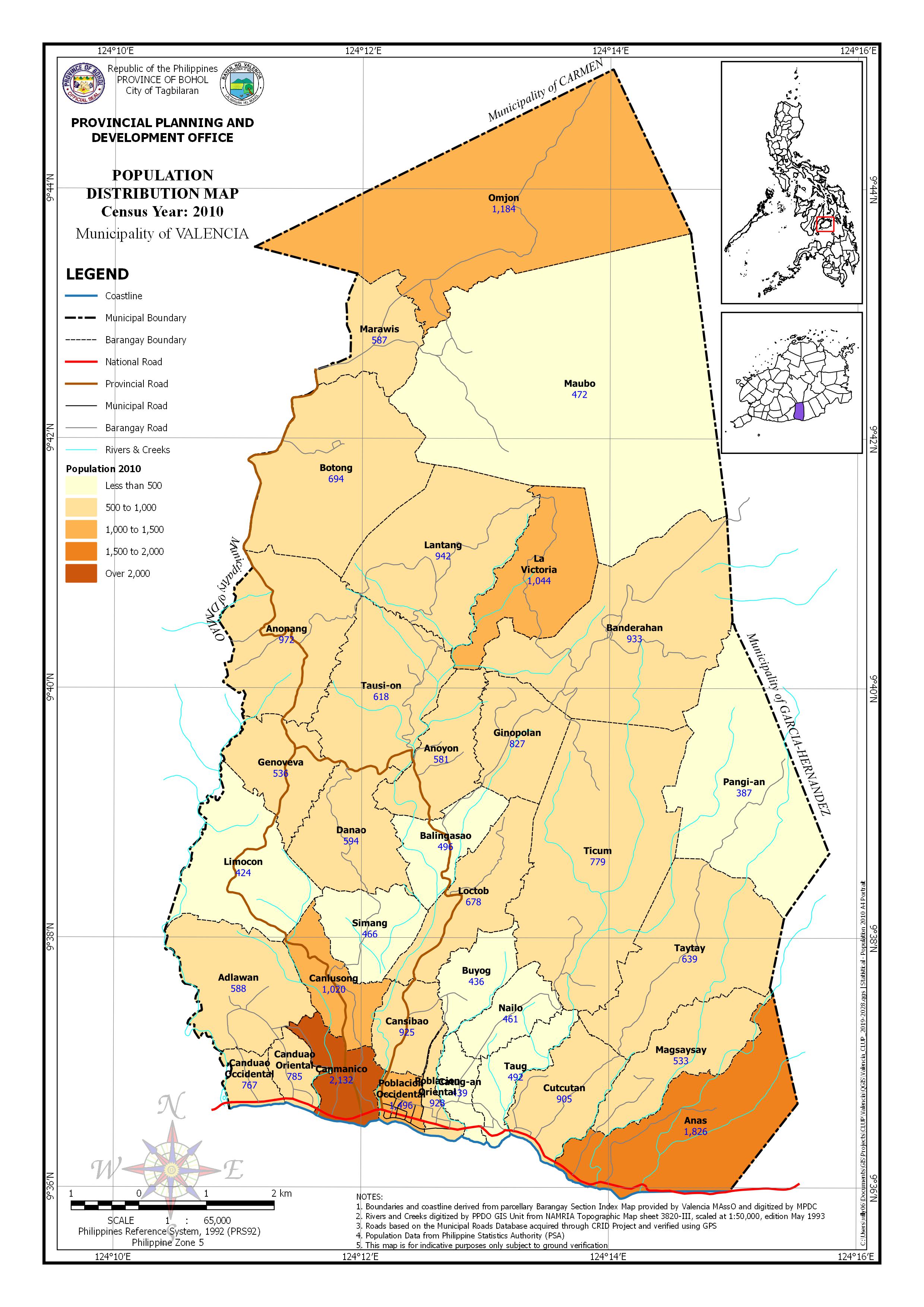 Population Distribution Census Year: 2010 Map