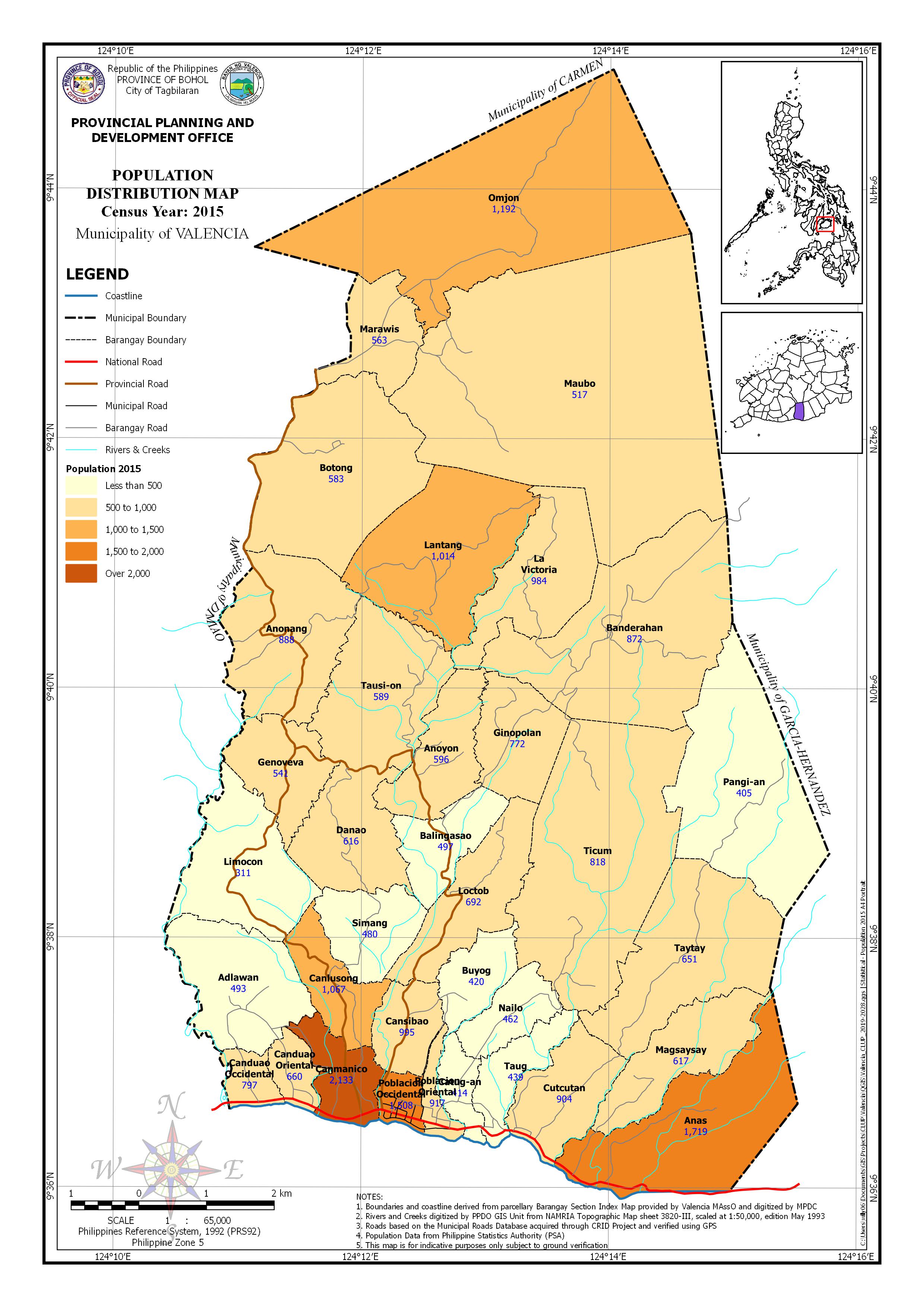 Population Distribution Census Year: 2015 Map